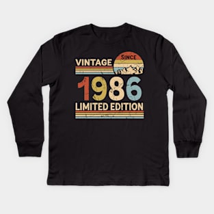 Vintage Since 1986 Limited Edition 37th Birthday Gift Vintage Men's Kids Long Sleeve T-Shirt